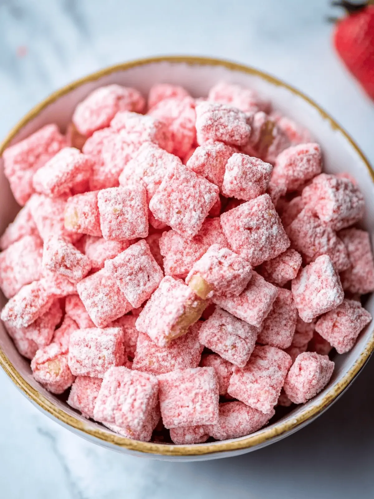 Sweet Strawberry Shortcake Puppy Chow: Easy No-Bake Fun 2 Strawberry Shortcake Puppy Chow