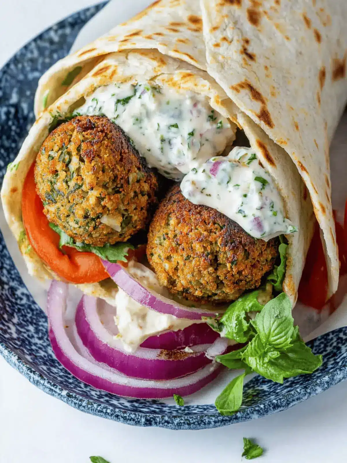 Delicious Vegan Falafel Wraps with Creamy Tahini Bliss 2 Falafel Wrap