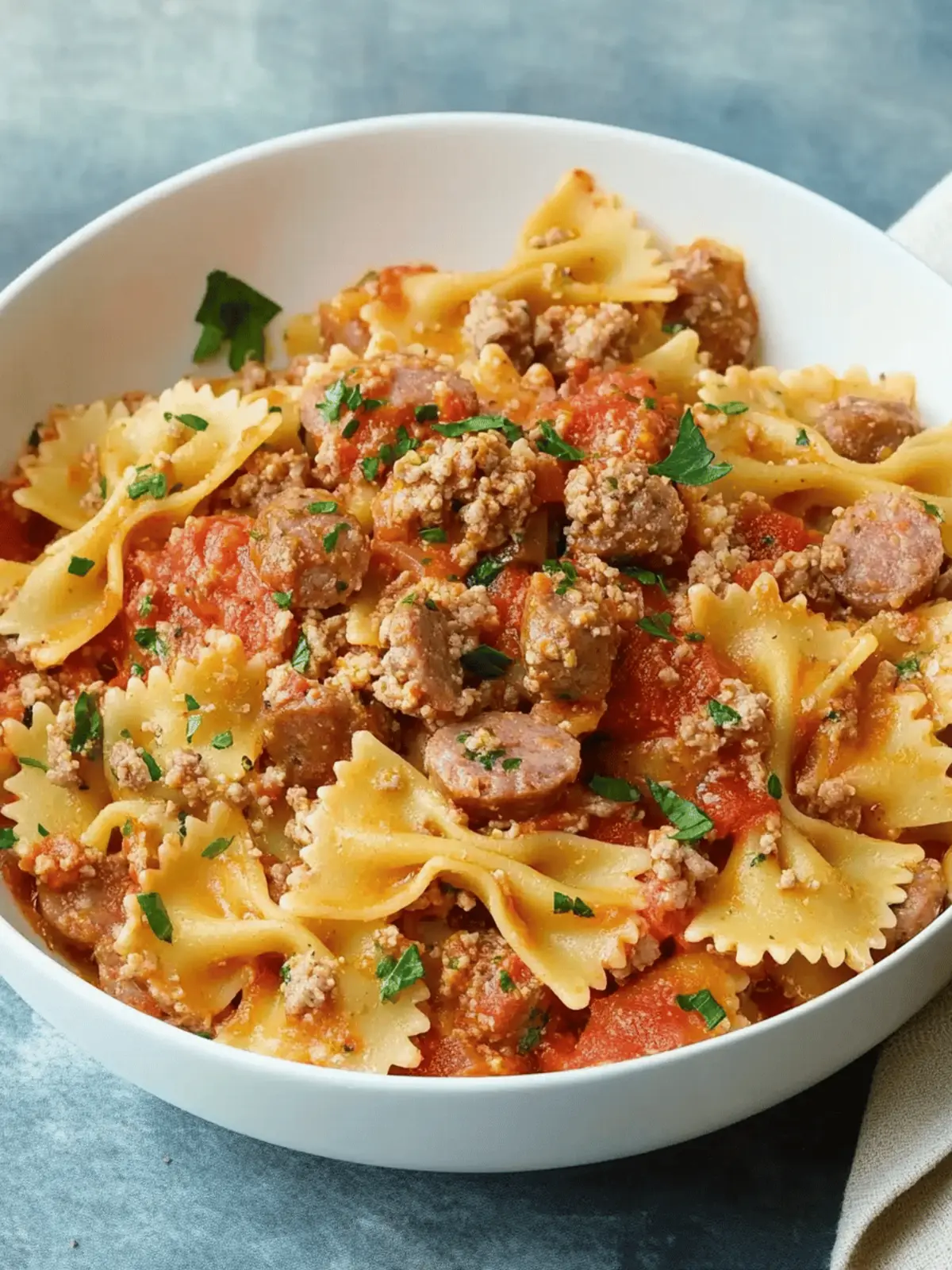 Easy Italian Sausage Bow Tie Pasta for Family Dinner Bliss 4 Italian Sausage Bow Tie Pasta